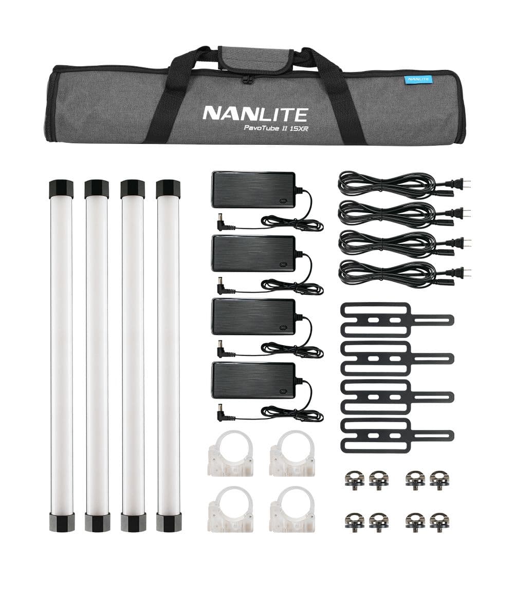 Комплект Nanlite PavoTube II 15XR RGBWW KIT4 четыре светодиодные осветительные трубки с аксессуарами