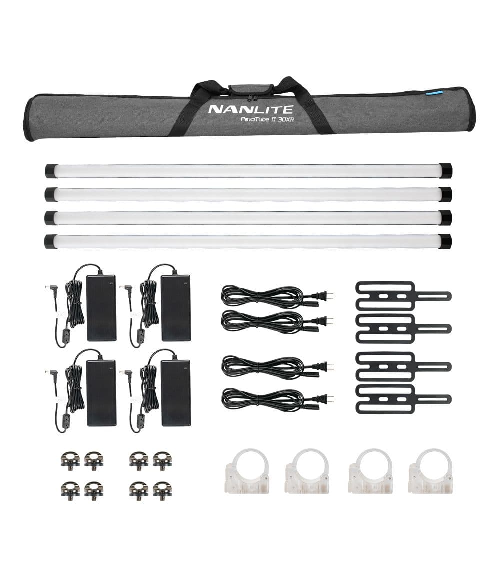 Комплект Nanlite PavoTube II 30XR RGBWW KIT4 четыре светодиодные осветительные трубки с аксессуарами