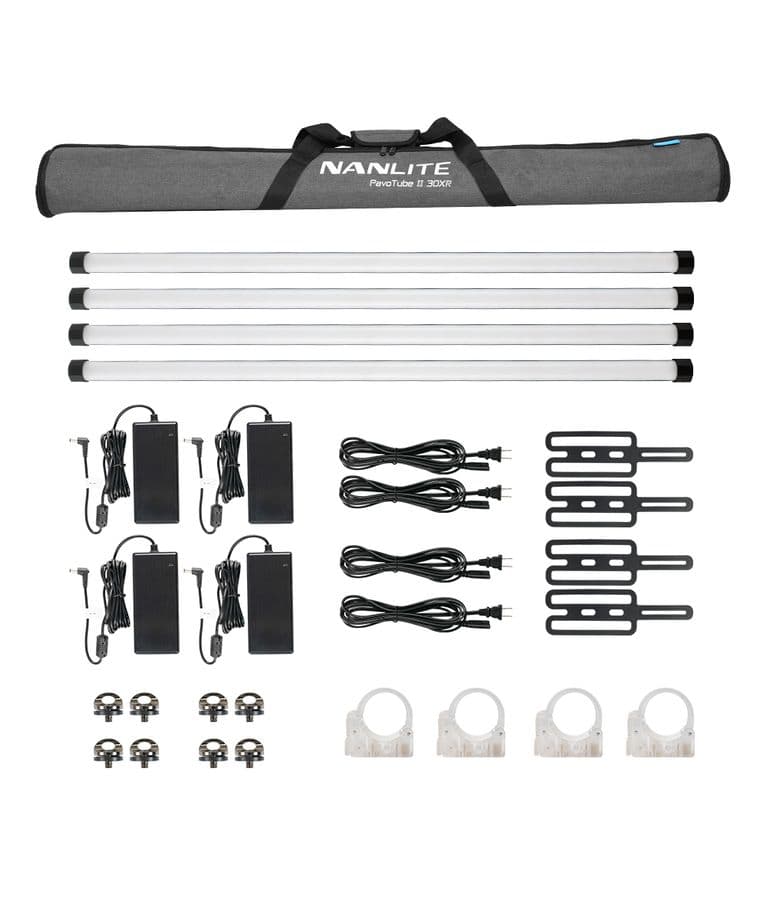 Комплект Nanlite PavoTube II 30XR RGBWW KIT4 четыре светодиодные осветительные трубки с аксессуарами